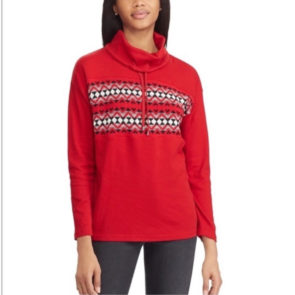 NWT Chaps Drawstring Turtleneck Sweatshirt Size Small